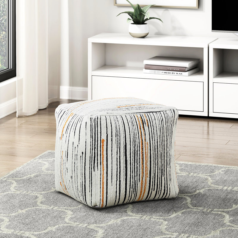 Repose-pieds carré moderne avec antidérapant, capacité de poids de 300 lb, multicolore, recouvert de tissu 16 x 16 x 16