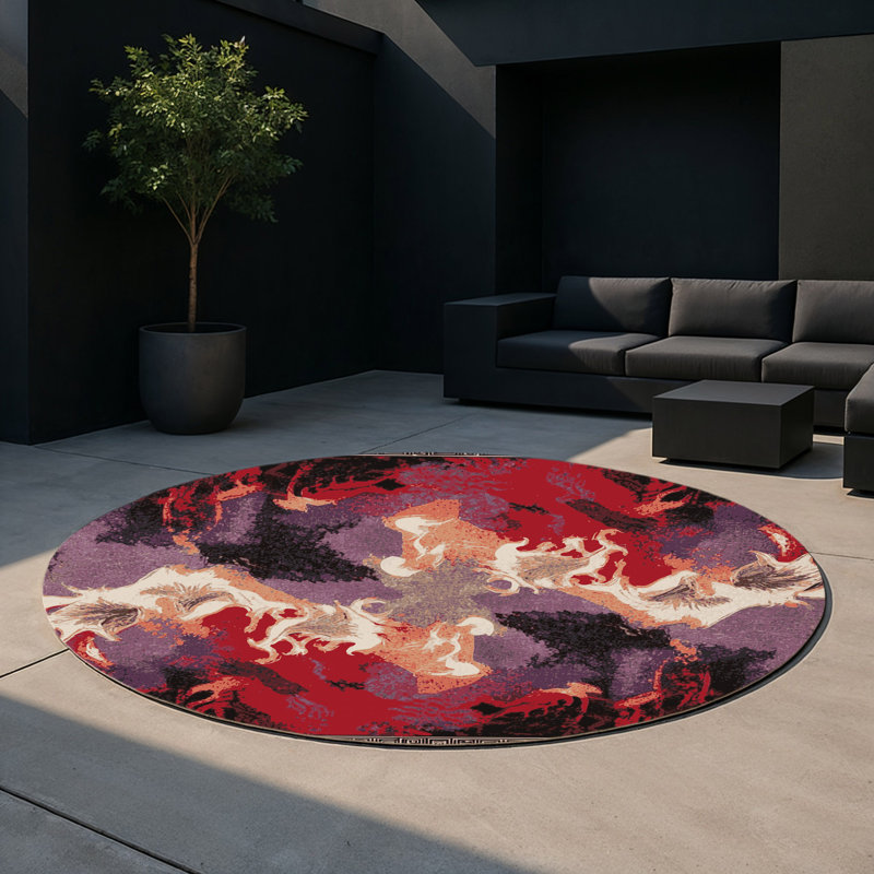 Midas Touch Indoor And Outdoor Area Rug, Round 5'