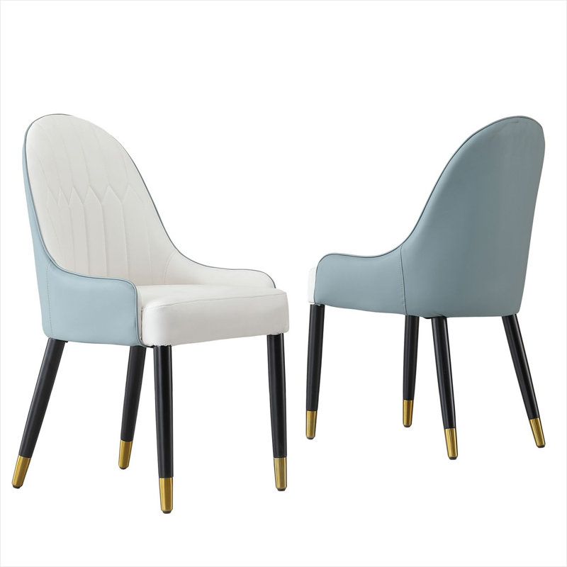 Ensemble de 2 chaises de chambre à coucher et de salon avec cadre en métal et sièges à coussins décoratifs assortis