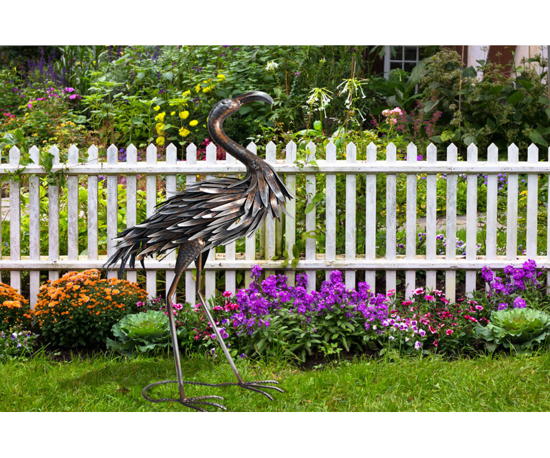 Statue de jardin extérieur flamant rose
