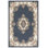 Tapis en laine / coton touffeté à la main Aubusson bleu foncé / ivoire