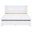 Lit escamotable double avec port USB et grand tiroir, blanc-130125437