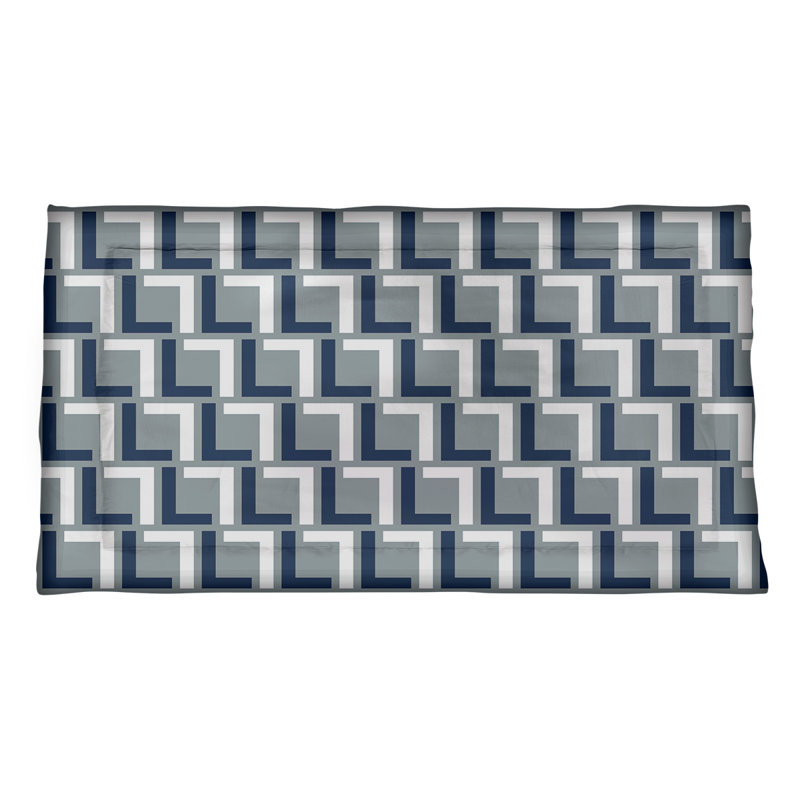 Taie décorative de luxe Dallas, polyester, Standard / simple, double / double, grand, Bleu / blanc / argent