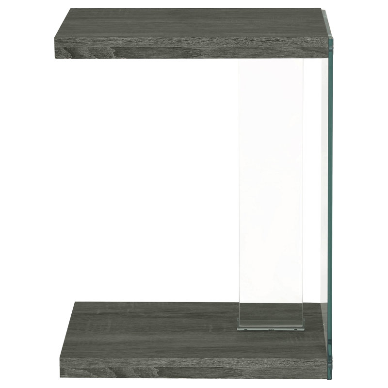 Table d'appoint en bois d'ingénierie gris Sampson