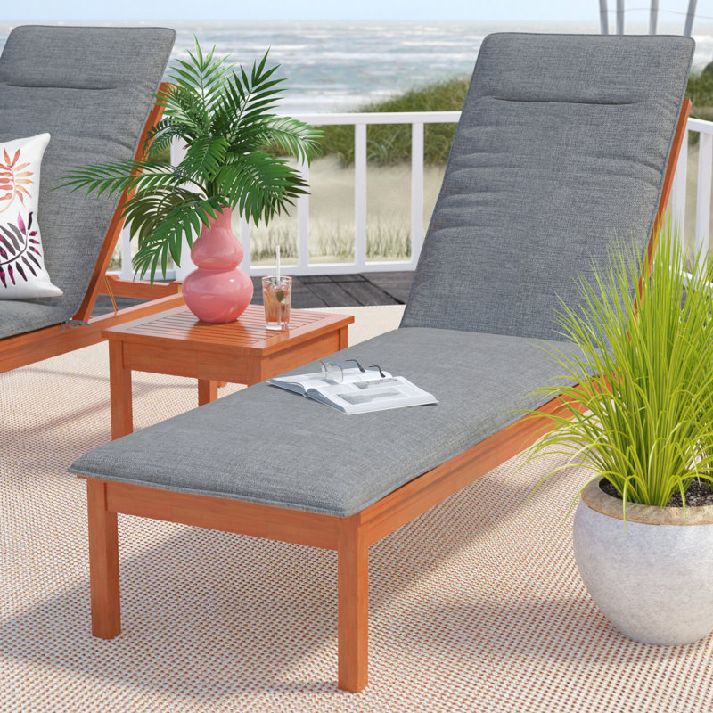 Brighton Outdoor 1.5'' Chaise Lounge Seat / Back Cushion, Gray