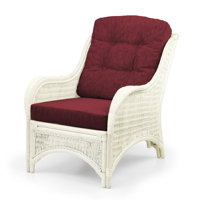 Boba Upholstered Armchair, White, Dark Brown Polypropylene/Olefin