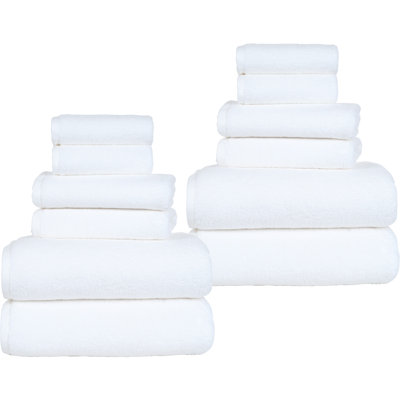 Raheeb Towel Set - Cotton Bathroom Accessories with Bath Towels, Hand Towels, and Washcloths - Machine Washable Towels by Lavish Home 