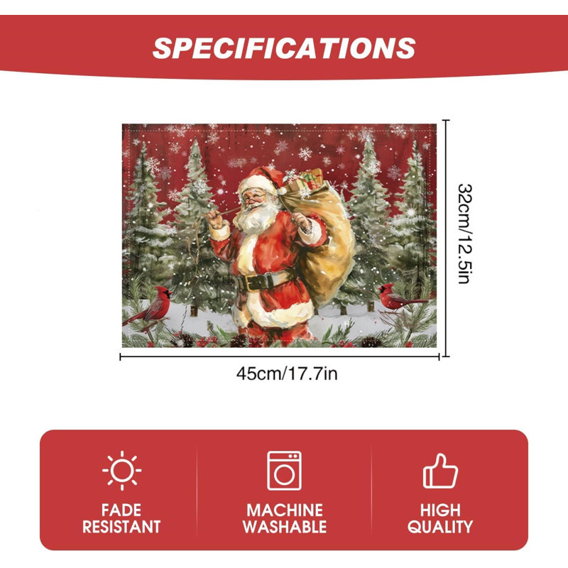 Ensemble de 4 napperons Christmas Christmas