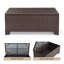 Table d'appoint polyvalente avec rangement brun en osier