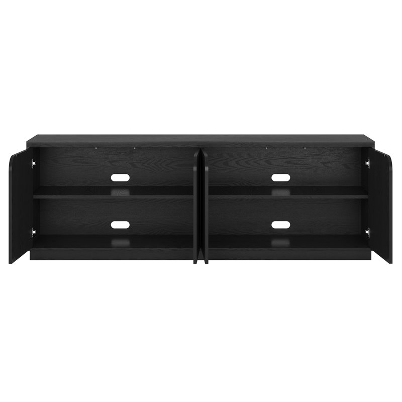 Voegele Rectangular TV Stand for TV's up to 78" in Alder, Black