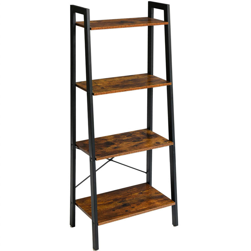 Natoya 148.5cm H x 60cm W Steel Etagere Bookcase, Rustic Brown