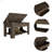 Austin Storage Table, One Extendable Table Shelf, Four Legs, Lower Shelf-4295071
