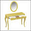 Meuble-lavabo de luxe avec miroir ovale, coiffeuse à 3 tiroirs pour le rangement des bijoux, console élégante pour l'entrée, le salon et la chambre à coucher, décoration intérieure élégante, or-379505106