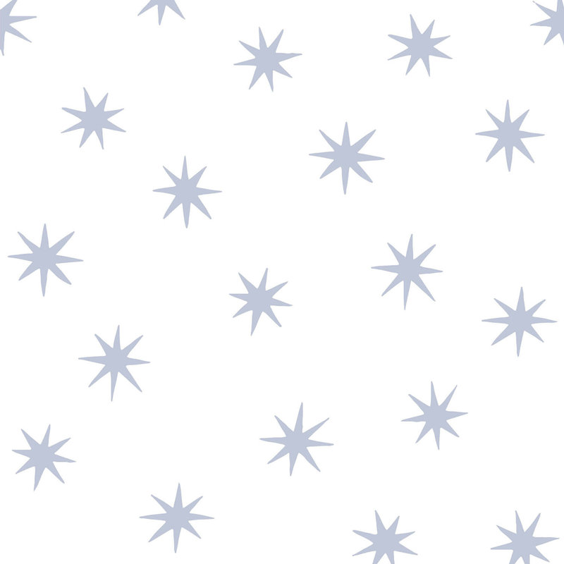 Stars, Zen Blue on White, Paper