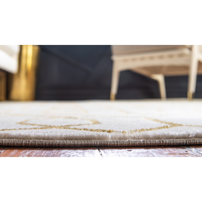 Geometric Area Rug, Oval 122 x 183cm