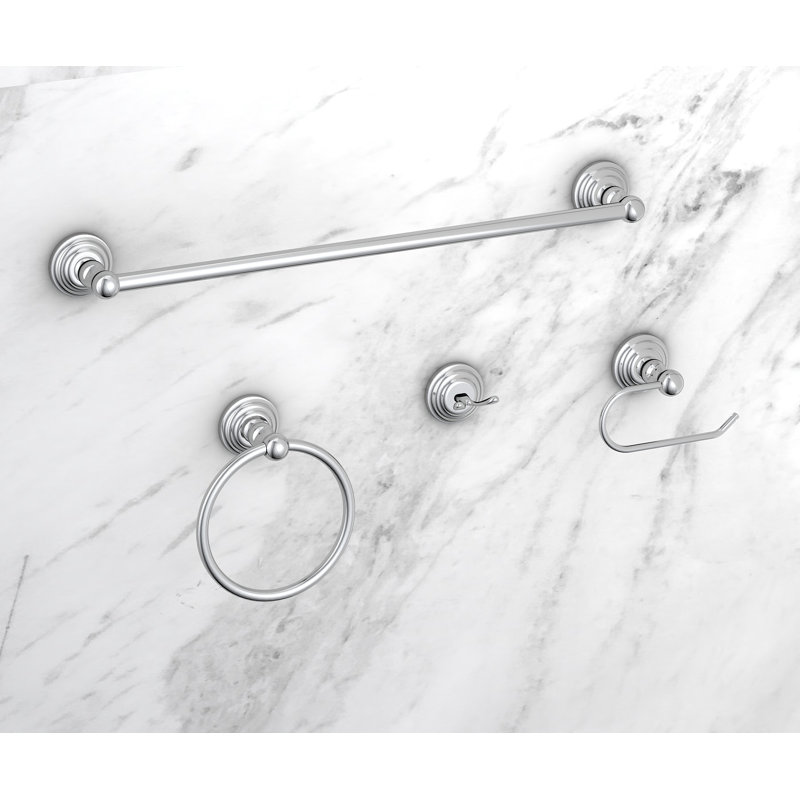 Ensemble de quincaillerie de salle de bain 4 pièces, Chrome