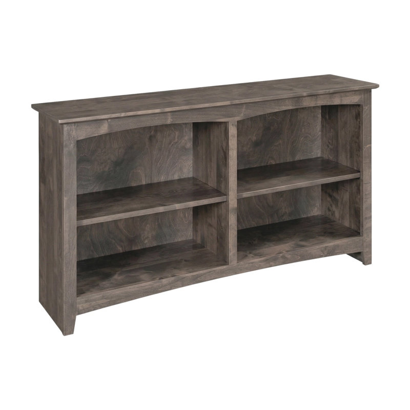 Malani 36" H Solid Wood Classic Bookcase, Driftwood, (2 Shelves) 29"H x 49.75"W x 12.875"D