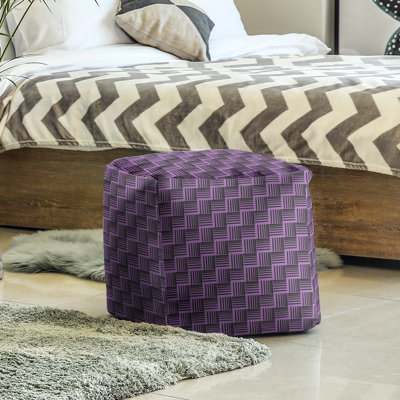 Repose-pieds cubique à rayures classic basketweave