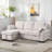 Aurora 91.5 " Reversible Chenille Upholstered Sleeper Sofa Bed with Storage Chaise-2015726451