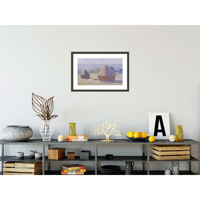 Grainstacks At The End Of The Summer Morning Effect By Claude Monet - Framed Giclee Print
