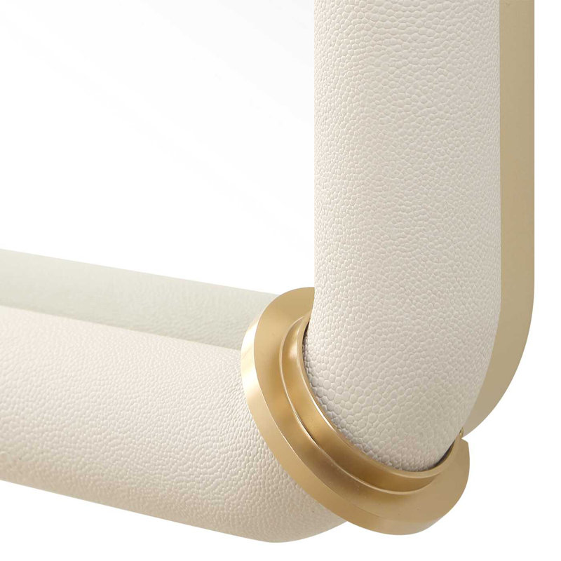 Uttermost Cyprus White Leather Mirror