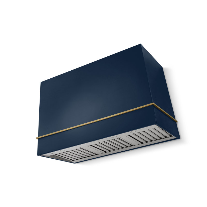 Loge Series 48" Wide x 30" High Wall Hood 1200 CFM, Indigo, Antique Brass
