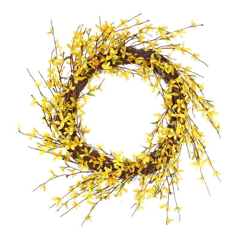 Couronne 22 po Forsythia en polyester