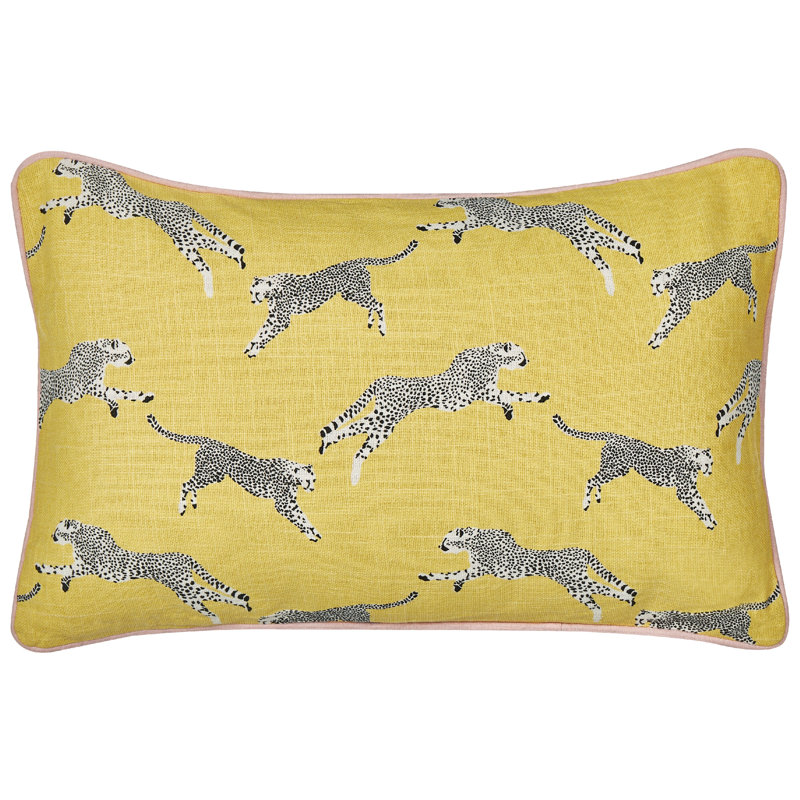 Dimaggio Animal Print Rectangular Cushion, 30cm H x 50cm W, Yellow