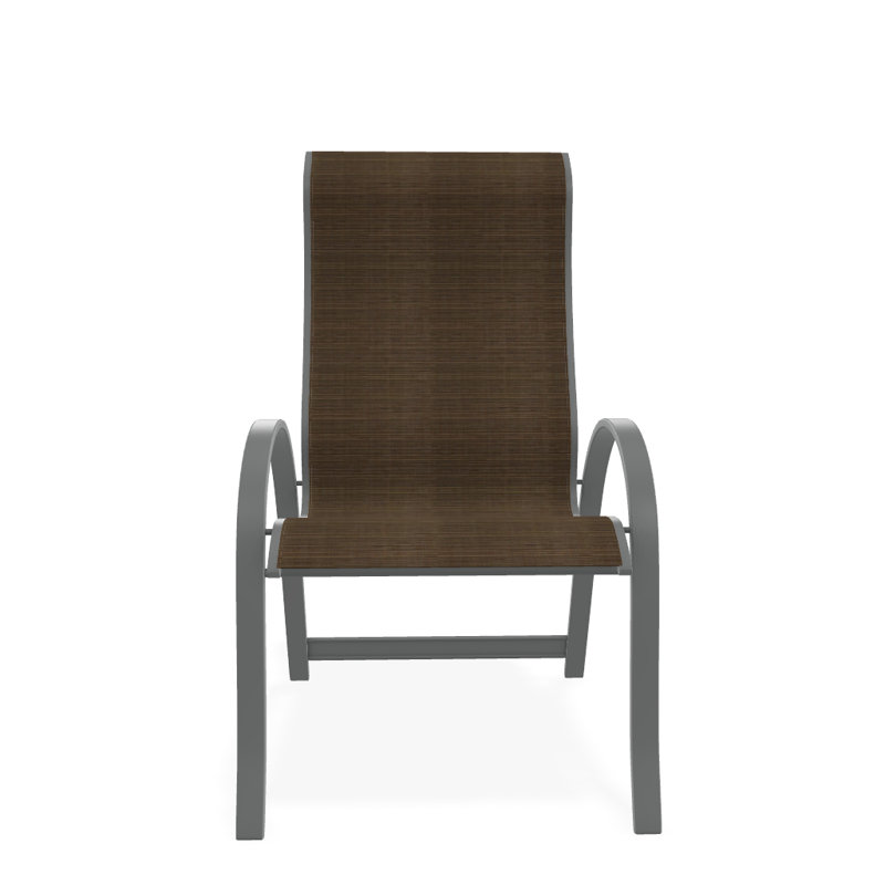 Aruba 1 Outdoor Dining Armchair, Textured Graphite, Bark Performance