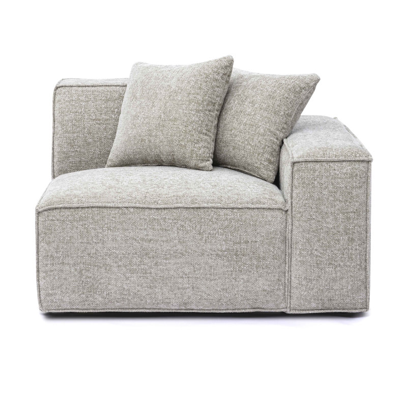 Chaise de coin Cherylee Taupe Chenille Basketweave RAF