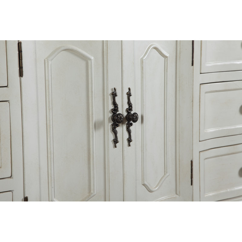 60'' Single Bathroom Vanity with Marble Top, Antique White