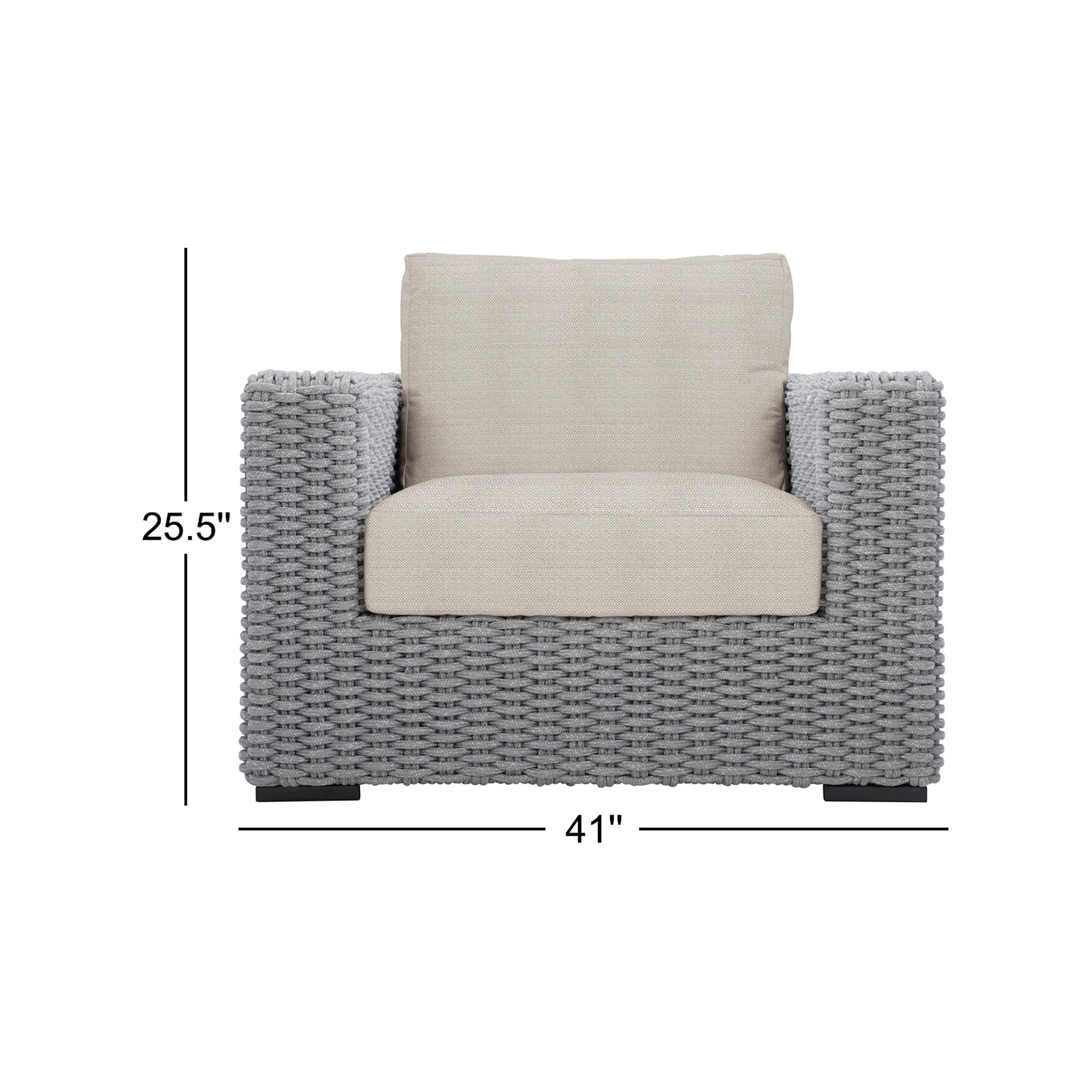 Capri Patio Chair with Cushions, Beige Linen 6025-012
