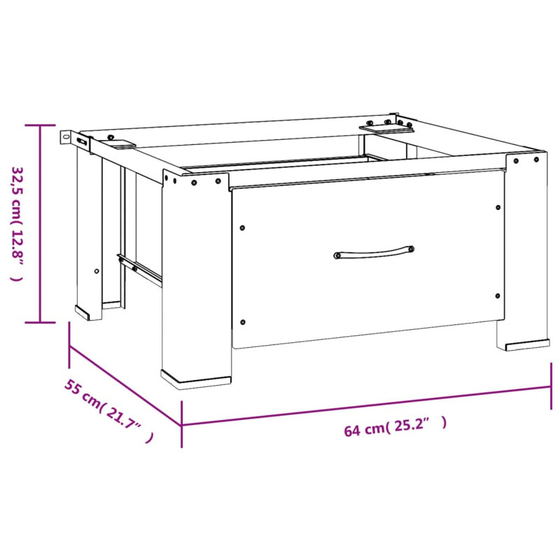 VidaXL Washing Machine Pedestal with Drawer White