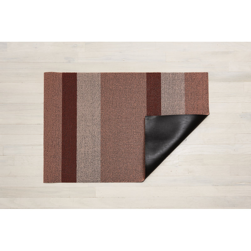 Striped Indoor / Outdoor Doormat, 0.6cm H x 91cm W x 152cm L, Peach