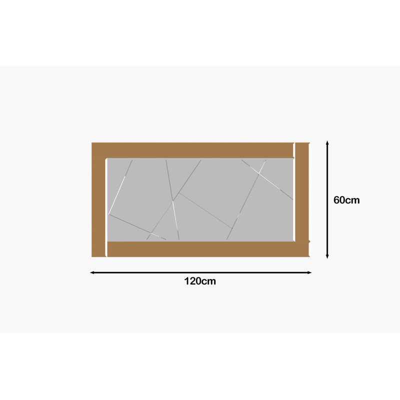 Bisou Rectangle Mirror, Gold