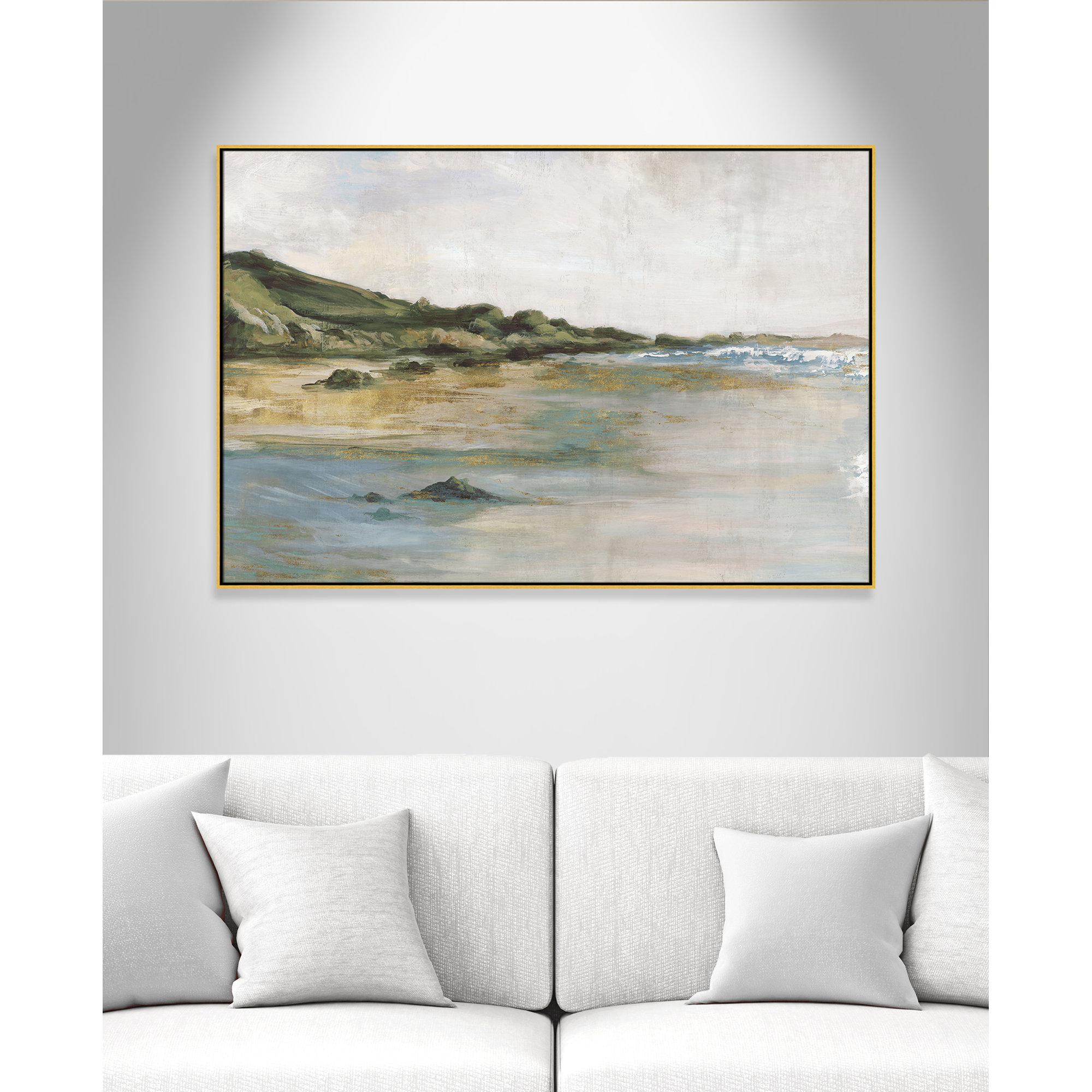 Tide’s Edge Print by , 41.5" H x 61.5" W, Gold