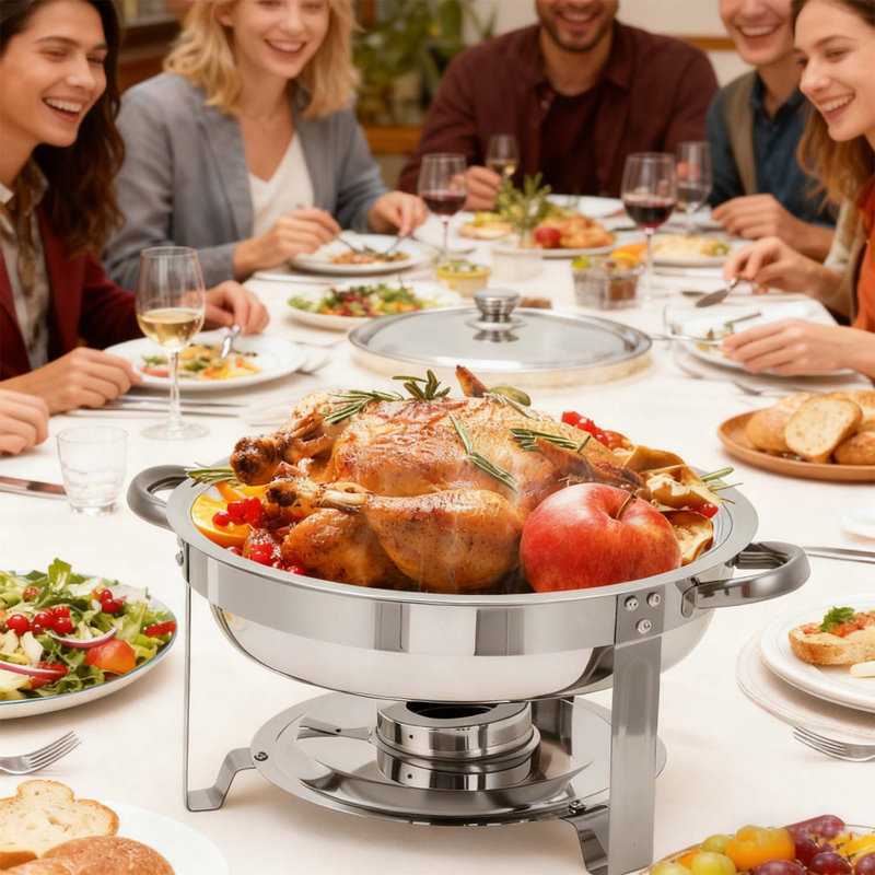 Paquet de 4 plats de réchaud pour buffet avec couvercle
