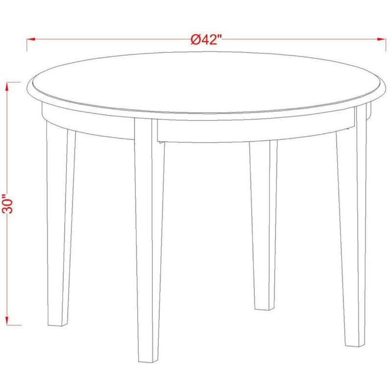 5 Piece Dinette Set for 4 Includes a Round Kitchen Table and 4 Linen Fabric Upholstered Dining Chairs, 42x42 Inch, Linen White