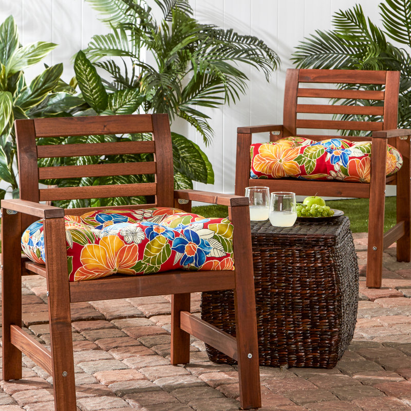 Coussin de chaise de salle à manger d'extérieur Shipton, 2, Rouge Aloha