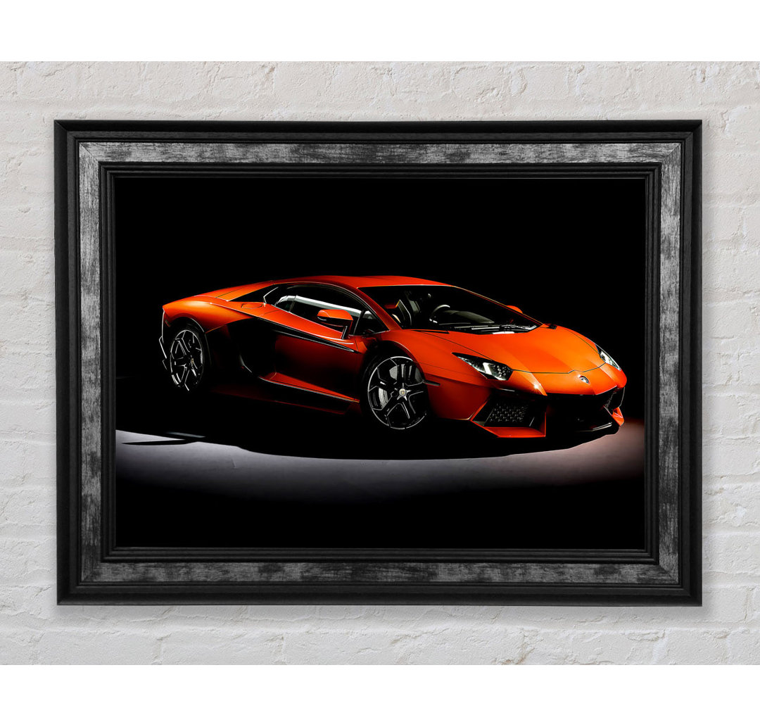 Lamborghini Aventador Orange - Einzelner Bilderrahmen Kunstdrucke