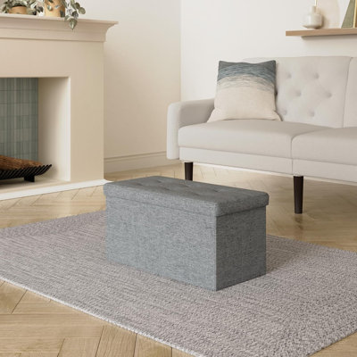Bonnard 76cm Wide Tufted Rectangle Solid Colour Ottoman with Storage