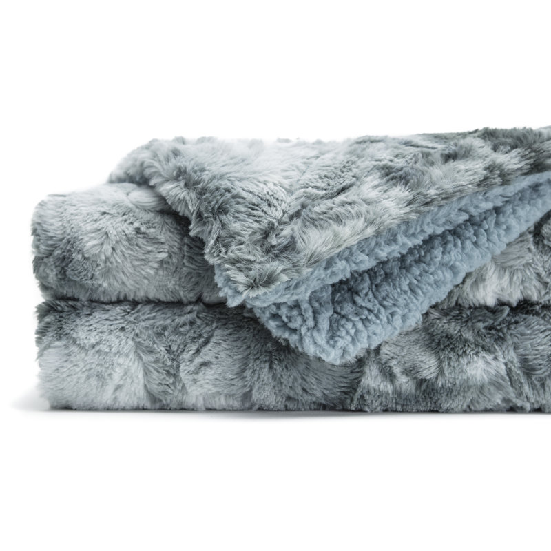 Couverture tissée , L 50 po x L 65 po, Brun clair / sarcelle