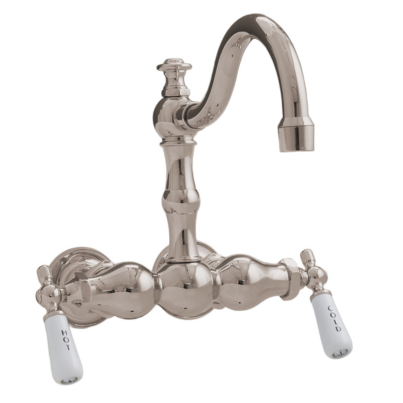 Robinet de robinet de baignoire arqué 3 poignées à bille par Strom Living, Nickel poli