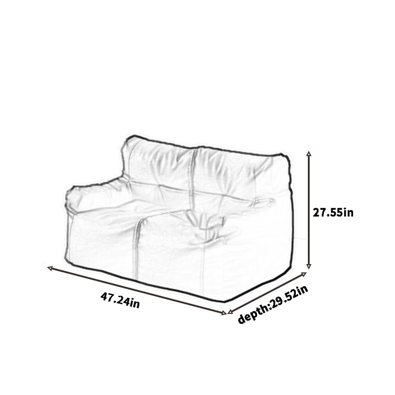 Canapé à billes Nordic, H 27,55 po x l 47,24 po x P 29,52 po, Similicuir brun