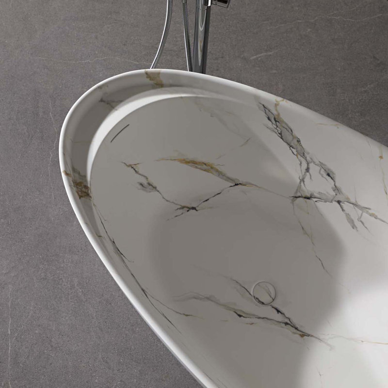 67" Solid Surface Freestanding Bathtub