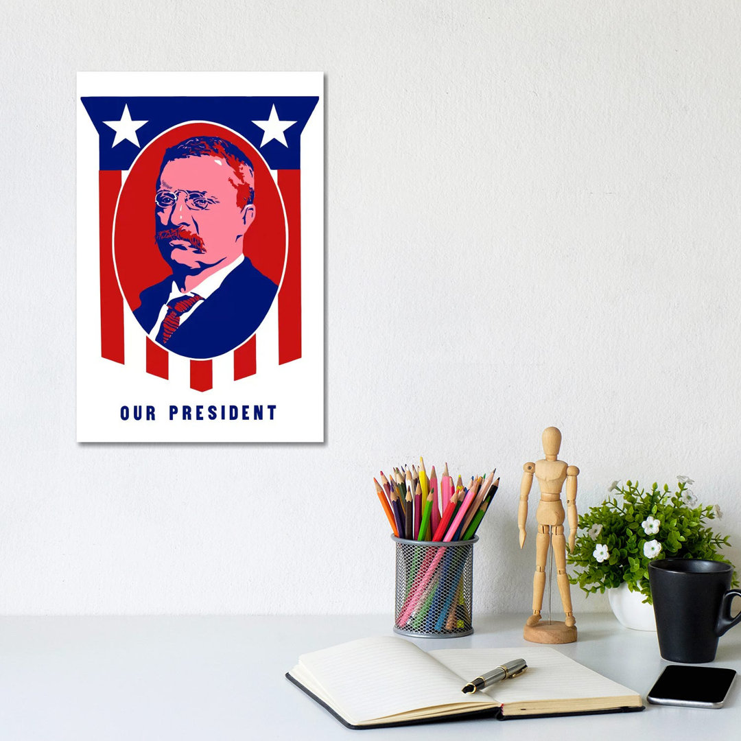 Poster Of President Theodore Roosevelt by Stocktrek Images - Wrapped Canvas Print