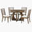Hervey 5-Piece Retro Rustic Functional Dining Set Unique Geometric Design,Round Table Top with Leaf,dinning table set-1874598577-1874598583