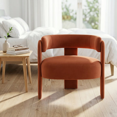 Fauteuil d'appoint moderne en velours avec pieds en bois pour le salon, la chambre à coucher ou les sièges de bureau