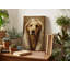 Art sur toile Golden Retriever: Portrait de chien humoristique de style victorien-1096439877