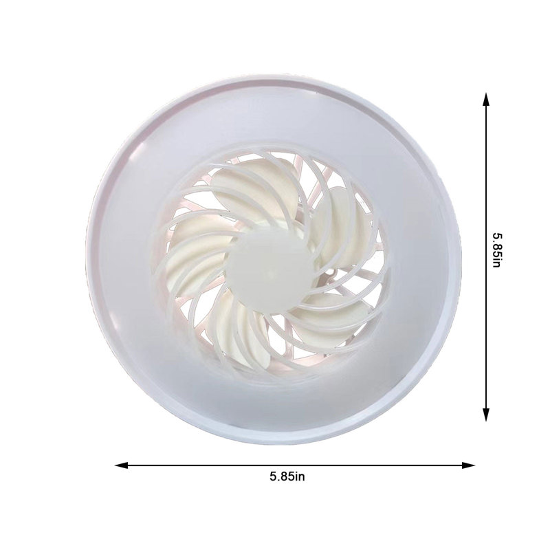 Luminaire à ventilateur à vis sans fil 85-265V E27, ventilateur de plafond avec lumières, ventilateur de profil bas fermé, ventilateur caché Delier- Dimmin- Intelligent-